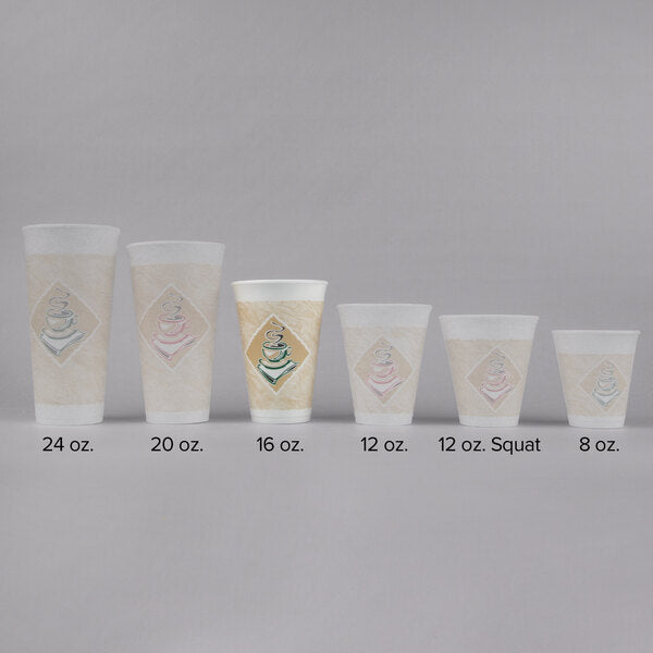 Dart 16X16G ThermoGlaze 16 oz. Cafe G Espresso Customizable Foam Cup (printing may vary) - 1,000/Case