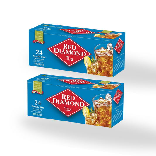 Red Diamond Tea All Natural 2-24ct Boxes Family Size Pekoe Antioxidants