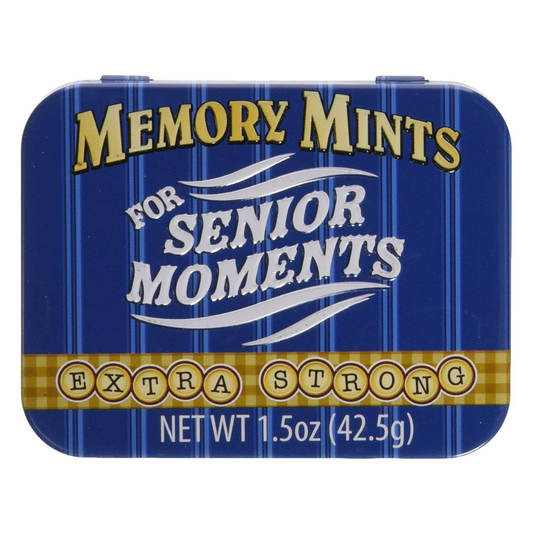 Boston America Gag Gifts Memory Mints, Sugar Candy for Senior Moments Fun Gag Tin