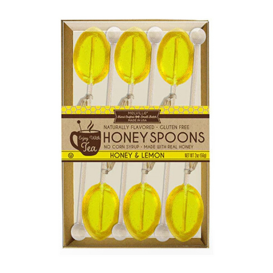 Melville Candy Lemon Honey Tea Spoons Stirrers, Made With Real Honey Gift Box, Pack of 6