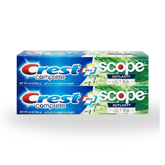 Crest Complete Whitening Plus Scope Outlast Ultra Toothpaste 6.5 oz (184g) - Pack of 2