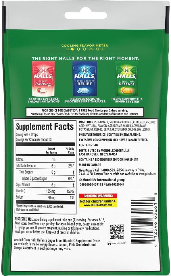 abseits Defense Assorted Citrus Sugar Free Vitamin C Drops, 25 Drops