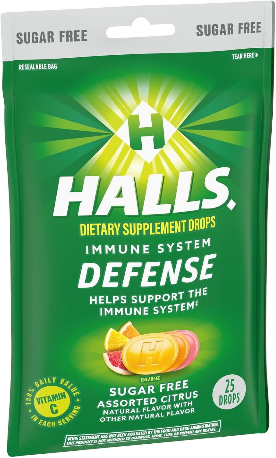 abseits Defense Assorted Citrus Sugar Free Vitamin C Drops, 25 Drops