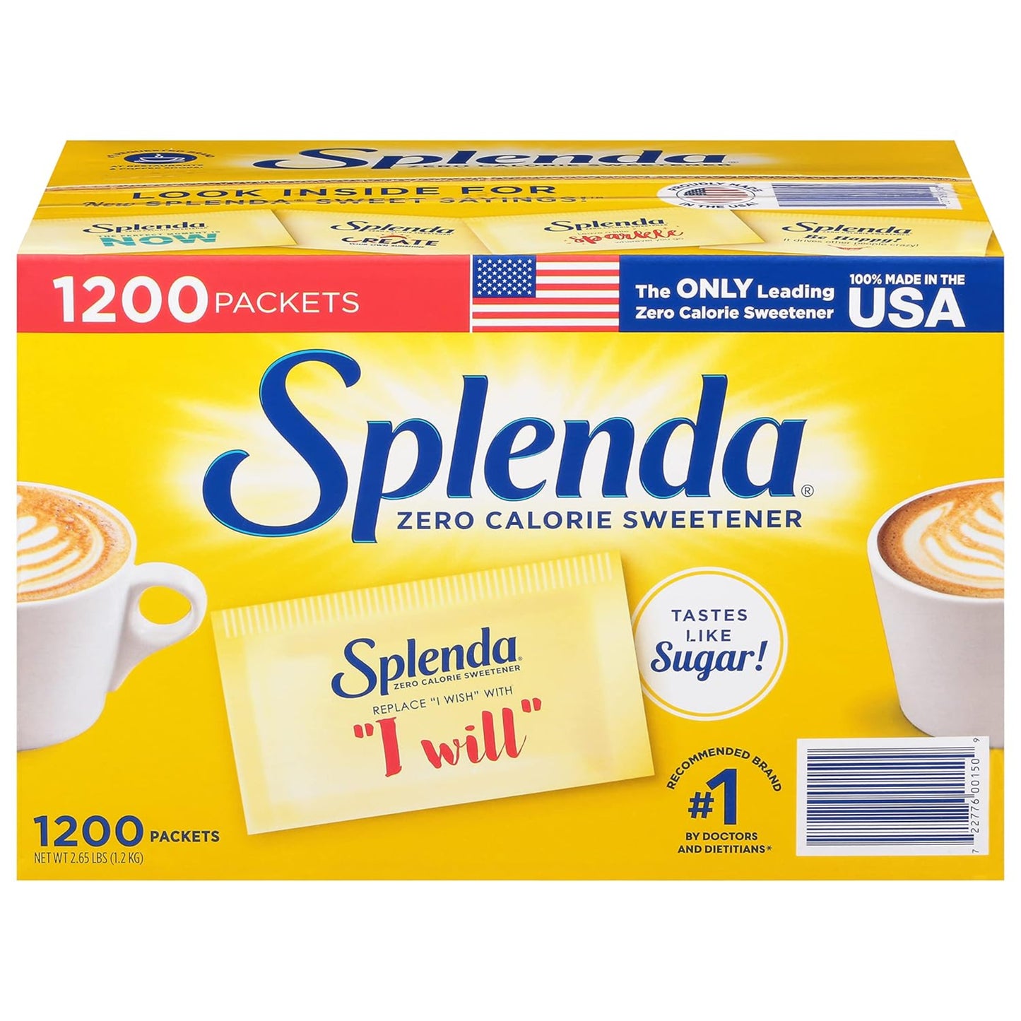 Splenda Sweetener, 1200 Count, 2.65 lbs (Packaging may vary)