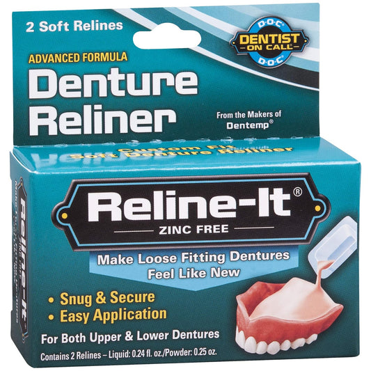 Reline-It Advanced Denture Reliner Kit for Both Upper & Lower Dentures, Easy Application, 2 Soft Relines Visit the Dentemp Store