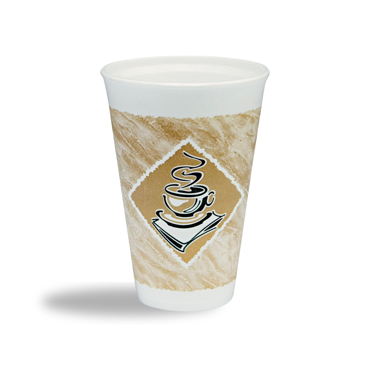 DART 16X16GPK Cafe G Hot/Cold Cups Foam 16 oz White/Brown with Green Accents 25/Pack