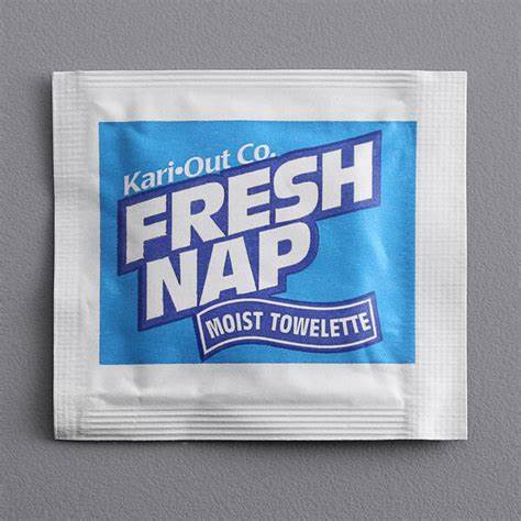 Moist Wet Wipe Wet Nap Towelette/Xtra Large 8 X 10 / Lemon Scent / 50 Count Pack