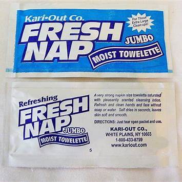 Moist Wet Wipe Wet Nap Towelette/Xtra Large 8 X 10 / Lemon Scent / 50 Count Pack