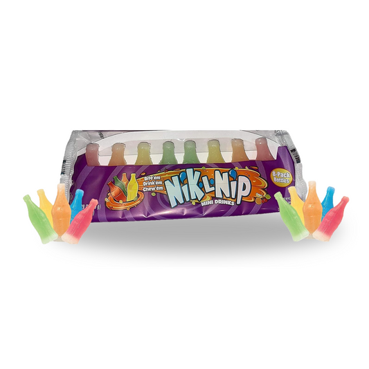 8 Wax Bottles (1 Pack) Sugar Candy Drinks Authentic Nik-L-Nip Throwback Candies